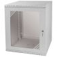 Rack Cabinet 19" 12U, 600mm, Glass Door, Gray