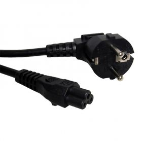 Power Cord C5 EU Plug Black 65cm 100-pack